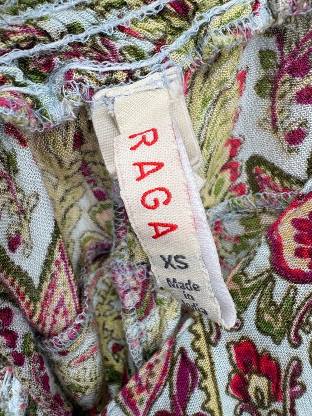 RAGA Paisley Boho Ruched Tie Side Shorts XS - Picture 11 of 13